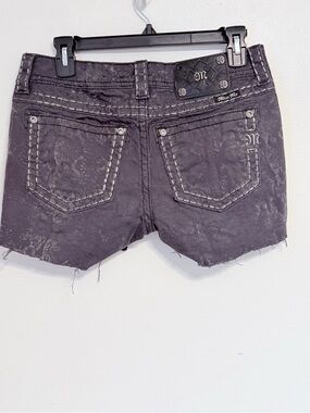 Miss Me Black Washed Distressed Denim Shorts size 28